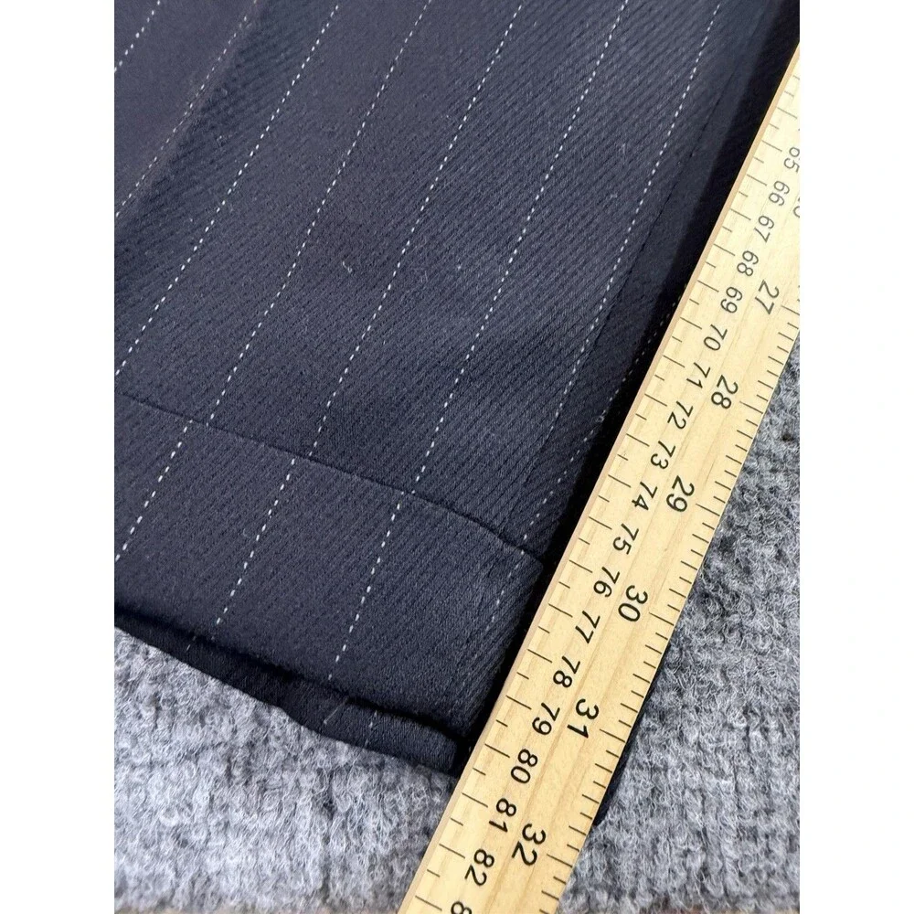Armani Collezioni Men’s 36x32 Classic Fit Textured Pinstripe Pants – Black
